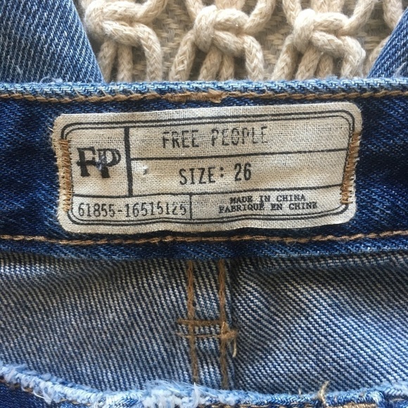 Free People gold stencil distressed jeans - Picture 7 of 7